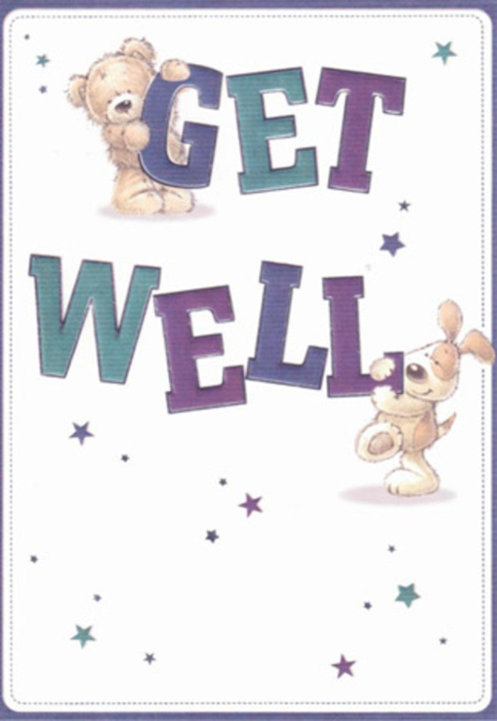 This card captures a celebration of gentle encouragement so fitting for the supportive spirit of Rotherhithe. On a luminous background of creamy white, a friendly bear and a lively puppy are depicted mid-gesture, surrounded by whimsical stars painted in serene blues, soft teals, and inviting violets. The oversized 'Get Well' typography grounds the scene in exuberant colour-the hand-drawn strokes in shades of purple and aqua evoking visual energy and confident optimism. There's remarkable attention to tactile detail; the bear's illustrated fur appears plush and huggable, while the puppy's floppy, velvety ears suggest comfort you can almost feel. As in the floral work crafted along Lower Road, every aspect of the card is layered with intention and care, echoing the process of selecting blooms to soothe and encourage someone's recovery. The scene imparts a sense of airy optimism, reflective of mornings spent strolling the Rotherhithe riverside, as gentle breezes inspire new hope. When paired with a bouquet tailored to the recipient's taste, this heartfelt card radiates loving support across SE16-making it ideal for lifting spirits of all ages.